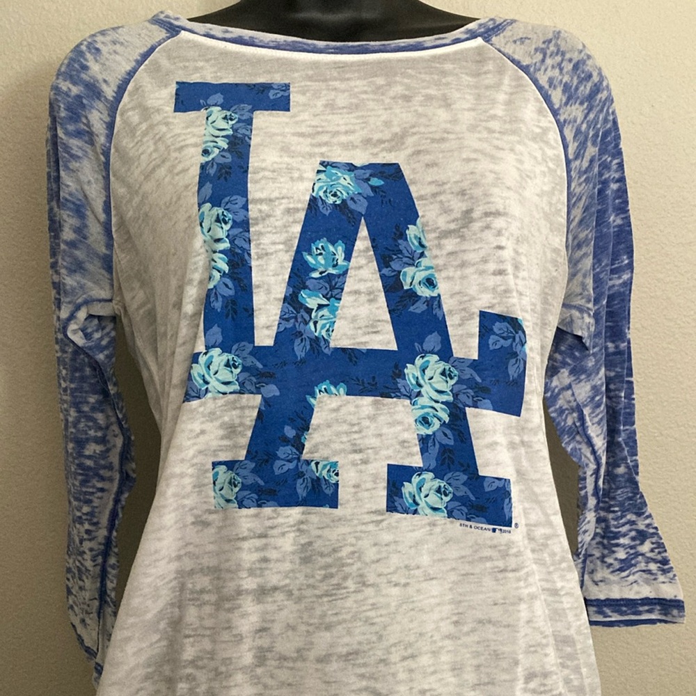 Dodgers 5th and Ocean Women's Baseball Tee